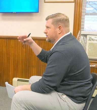 Ogdensburg Chief Financial Officer Mike Marceau speaks to the Ogdensburg Borough Council on March 9. The council introduced the 2020 budget via conference call on Monday.