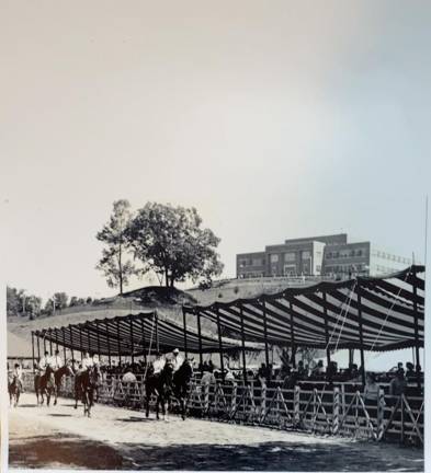 A scene from the fairgrounds horse show box seats circa the 1940s-1950s.