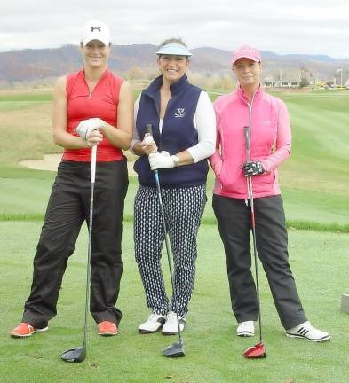 Women Qualifiers, Lisa Coe, Mary Lou Nicoletti and Dona Wallerius ready to tee off for the Crystal Cup Championship