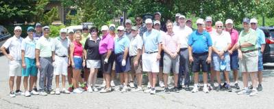 Golfers competing in the 2nd Crystal Springs Crystal Cup Tournament at the Wild Turkey Golf Club