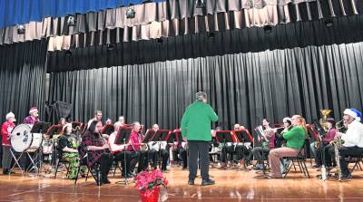 Judy Bobiak directs the Franklin Band.