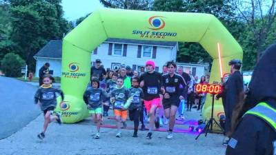 Runners start the May the Fourth Be With You 5K on the evening of Saturday, May 4 at the Franklin Mineral Museum. (Photo by Kathy Shwiff)