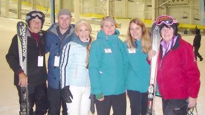 John Whiting, Snow Operating’s Patrick Hession, Olympic Gold Medalist Donna Weinbrecht, Mountain Creek/Big Snow staffers and Buffy Whiting