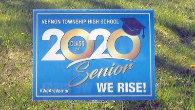 Vernon Township senior class signs have sprung up around town to honor the Class of 2020.