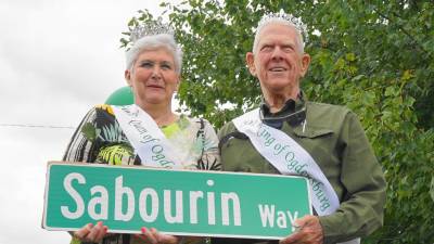 From right to left, Sabourin Way is named after King George and Queen Pat.