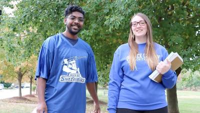 Student Leaders, Scott Raghubir and Cheyenne Port will be assisting students at the Fall Open House.