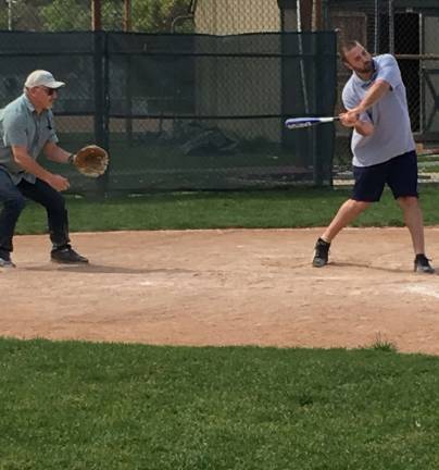 Pete Pinto blasted the ball throughout the afternoon for Straus News.