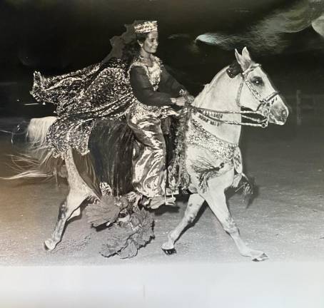 A photo from the 1971 Sussex County Horse Show costume class competition.