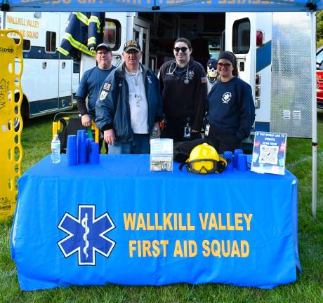 Michael Slaska, William Worden, Jennifer Friend and Bobbi Jo Formica of the Wallkill Valley First Aid Squad pose for a photo.