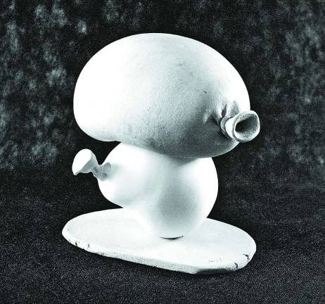 &#x201c;Beast of Burden&#x201d; is one of Agatha Wyman&#x2019;s &#x201c;Stone Balloons&#x201d; and is being presented at the Silken Wool Home furnishing store in Warwick, N.Y.