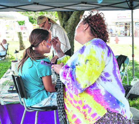 Bianca Rapeto gets her face painted at Ogdensburg Day.