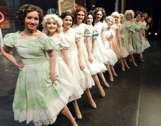 The chorus girls during the &quot;play within a play&quot; perform.