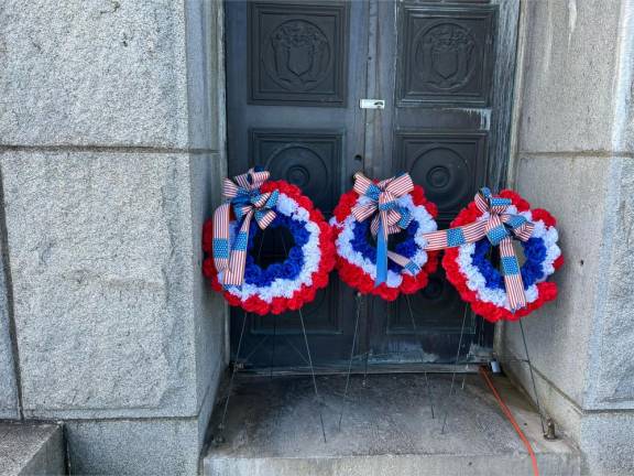 Three wreaths were laid at the monument during the memorial service.