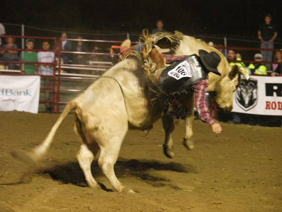 Photos by George LeRoy Hunter A cowboy getting flung.
