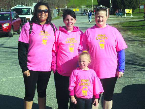 The Pink Ladies team from Barn Hill Care Center in Newton. From left: Crystal McCants of Branchville, Sandy Henderson of Branchville, Aliyah Correy, 5, of Wantage and Helen Washburn of Wantage.