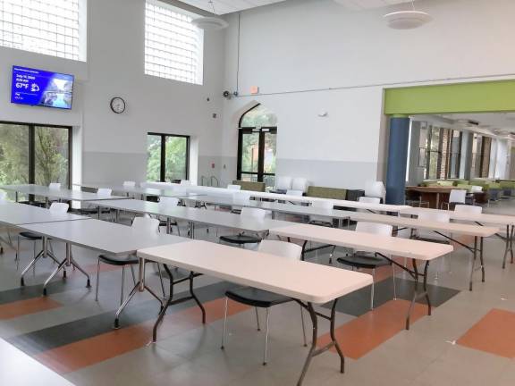 The cafeteria at SCCC has been converted into a classroom (Photo provided)