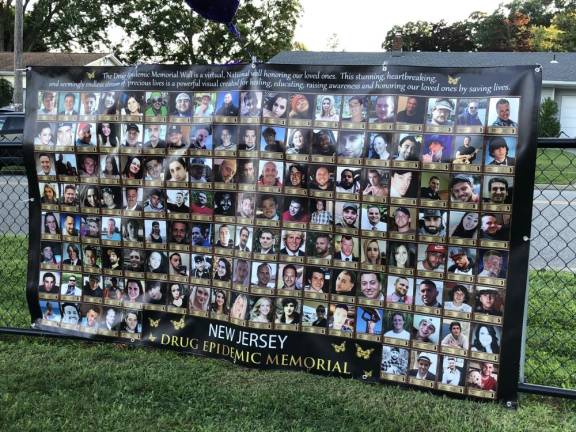 This banner shows New Jersey residents who have died of drug overdoses.