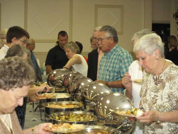 The buffet dinner was catered by Villa Capri II.