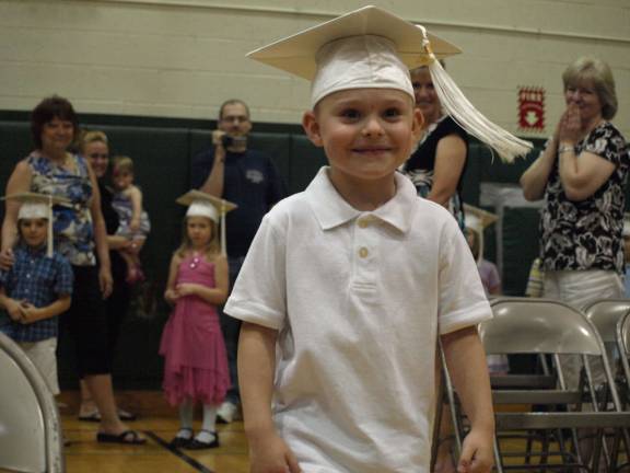 Tristan Carpentier marches down the aisle.