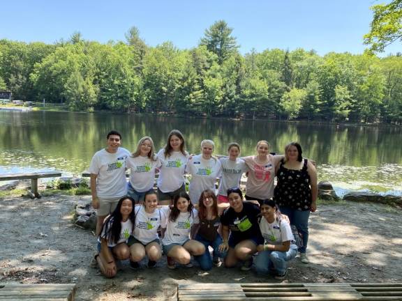 High Point Regional High School students who attended the ‘Just Me’ Youth Leadership Summit are front row, from left, Stephanie Gianuzzi, Lauren Reese, Eliona Gerbeshi, Paige Hunsicker, Lindsay Orellana and Mileny Jiatz and top row, from left, Joel Morales, Emma Whitesell, Leah Reinstein, June Boyle, Rebecca Fetherman, Kayleigh Hansen and Emily Smith.
