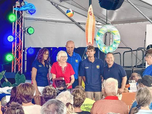 <b>Senior of the Year Shirley Smith Hill of Augusta, second from left, poses with, from left, Jill Space, deputy director of the Sussex County Board of County Commissioners, Commissioners Alan Henderson and Jack DeGroot, and Rep. Josh Gottheimer, D-5. (Photo provided)</b>