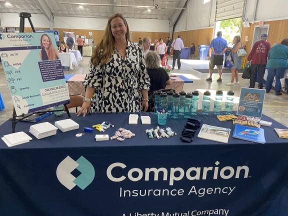 Nicole Feichti of Wantage hosted the Comparion Insurance Agency table at the chamber’s annual Business Expo.