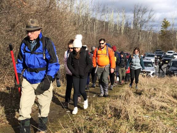 Hikers start off on the First Day Challenge Hike on Sunday, Jan. 1 in High Point State Park.