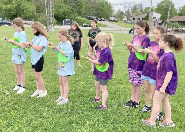 Scouts enjoy an orienteering activity during Field Day.