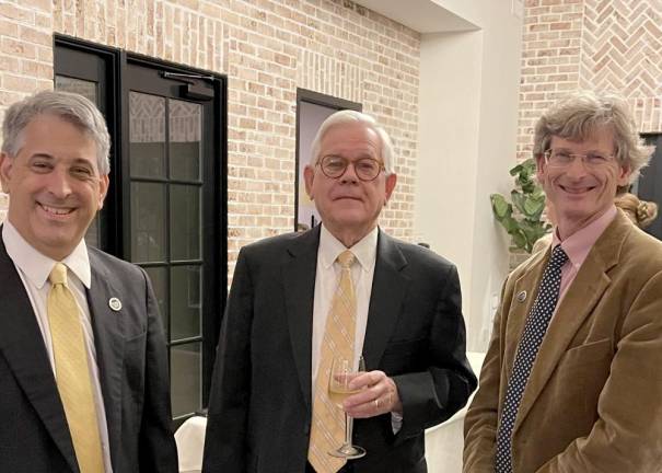 From left, Stan Kula, SCCC Foundation Director, Roger Thomas, Foundation Chair, and Dr. Jon Connolly, SCCC President.