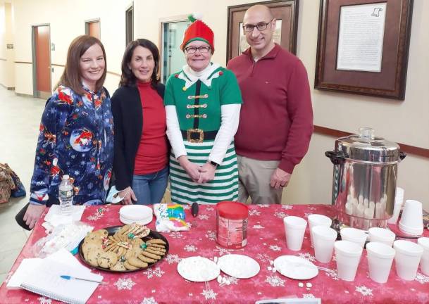 Dana Vitz, left, who organized the event, poses with Hardyston Recreation Committee members, from left, Mary Purcell, Kathy Judd and Dave Van Ginneken.