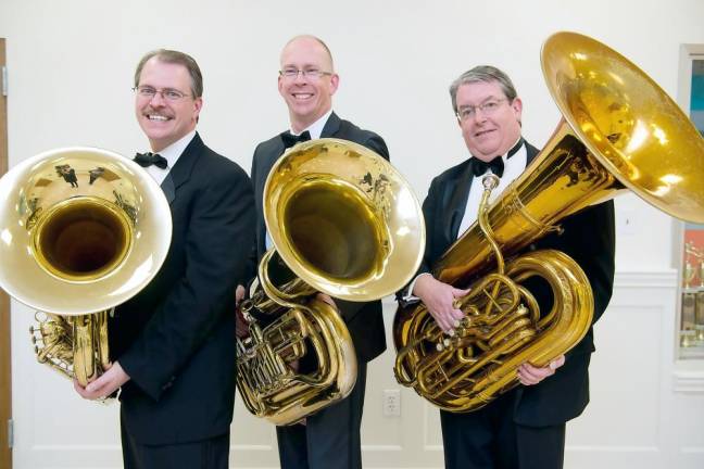 Hanover Wind Symphony tuba players (from left): Phil Hughes of Whippany, Rob Ruth of Kinnelon, and Joe Melody of Randolph (Jen Costa Photos)