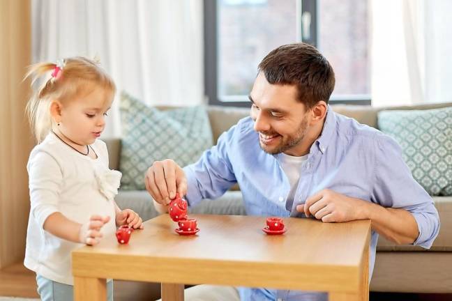 Pretend tea time is one way to keep your toddler engaged.