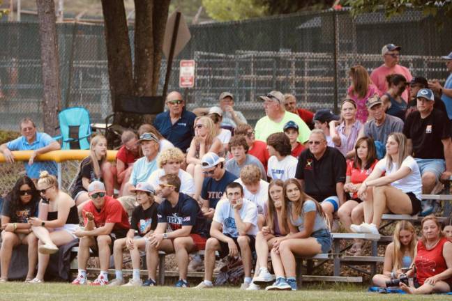 Students and parents watch the game at Jefferson.