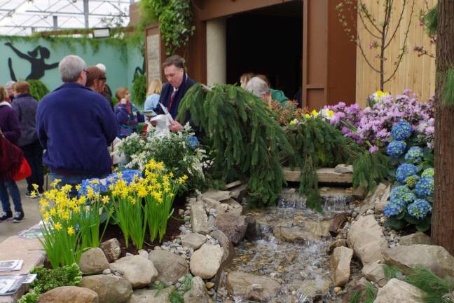 This waterfall is the creation of Wantage-based Erik Enterprises Landscaping.