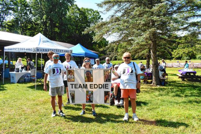 Team Eddie Flanagan raised nearly $3,000 at the walk. Members honored Flanagan, who grew up in Sparta and died of addiction in 2019 at age 29.