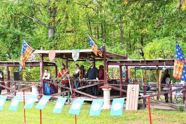 Royal judges at the sword-fighting tournament.
