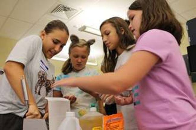 Campers make volcanoes.