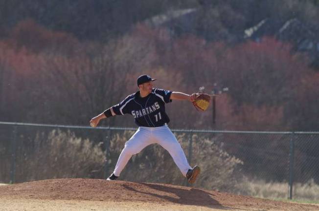 Sparta's pitcher Nick Makowitz is shown.