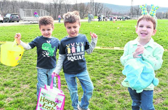 : Zander and Austin Smalley are pictured with Degan Harvey. They all are from Franklin