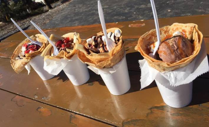 <b>An assortment of sweet crepes from Everything About Crepes Food Truck.</b>