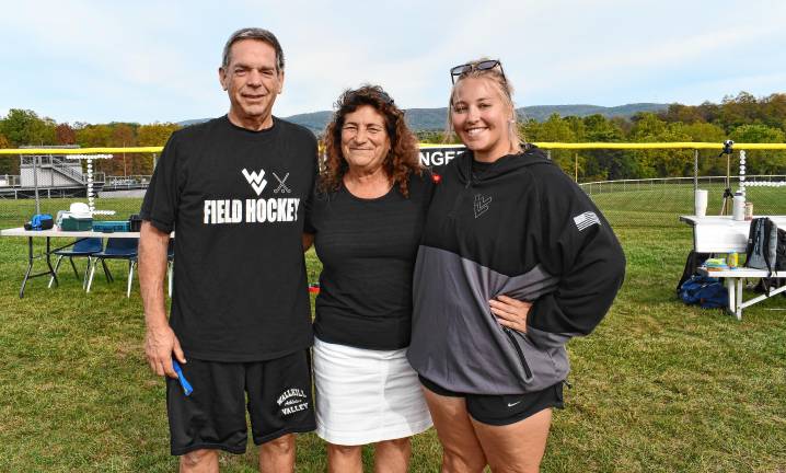 Irene Chernati, head field hockey coach at Wallkill Valley Regional High School, with her fellow coaches John Steiger and Jenn Smalley.