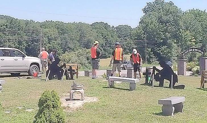 Veterans cemetery gets TLC from Rotarians and Boy Scouts