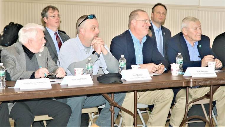 Local, state and federal officials participated in a winter storm damage discussion with JCP&amp;L management Tuesday morning in Ogdensburg.