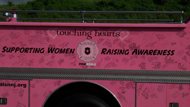 The pink fire truck