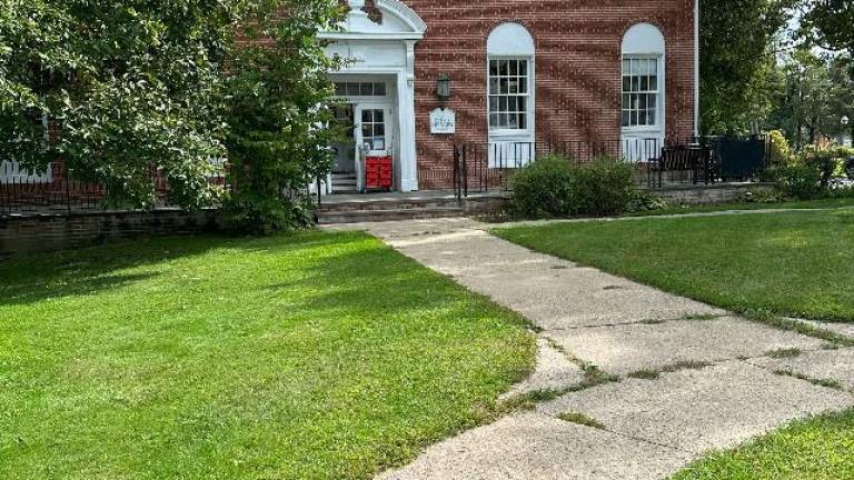 A sunspotter telescope sits outside the Dennis Library in Newton. (Photo provided)