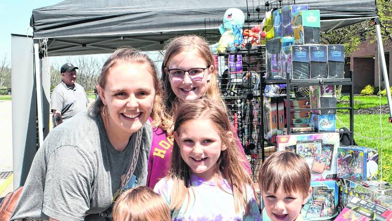 Kiersten, Everett, Maddie, Evangeline and Oliver Moses, all of Vernon, pose for a photo.