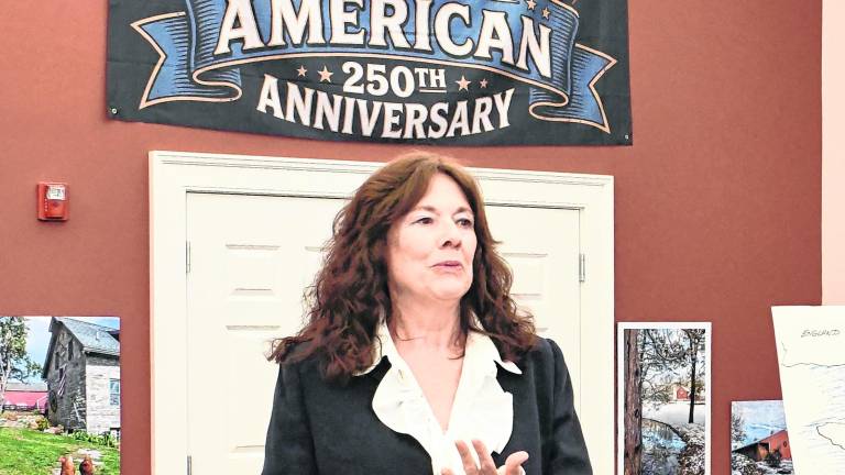 Donna Evers gives a speech.