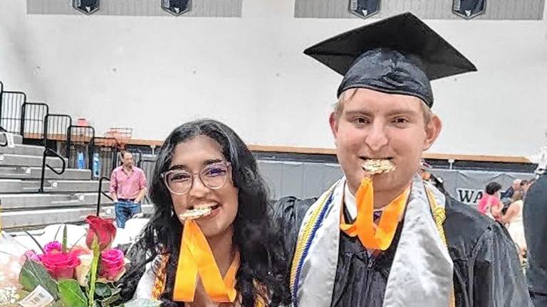 Wallkill Valley Regional High School salutatorian Annette Nathan and valedictorian Ty Dreifus at graduation Monday, June 16. (Photo provided)