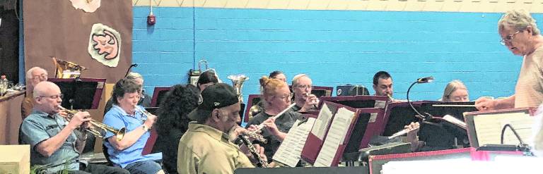 The Franklin Band rehearses at Franklin Borough School.