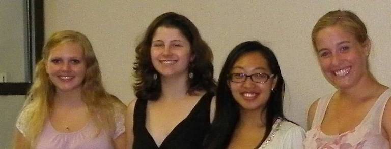 Erica Brierly, Vernon High School; Emma DeLuca-Knighton, Vernon High School; Kyung Sun Lee, High Point High School; Elizabeth Viersma, Newton High School